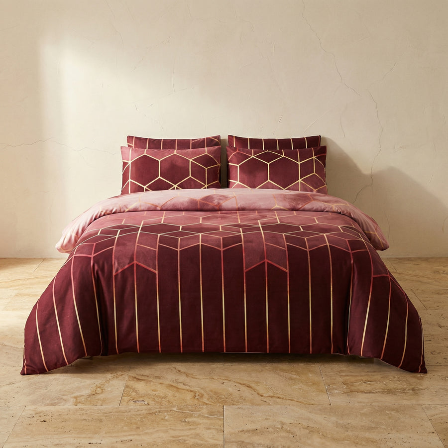 Duvet Cover Set 3 Piece Golden Cosmo Design-Bedding & Bath > Bedding Sets-casanuva-casanuva