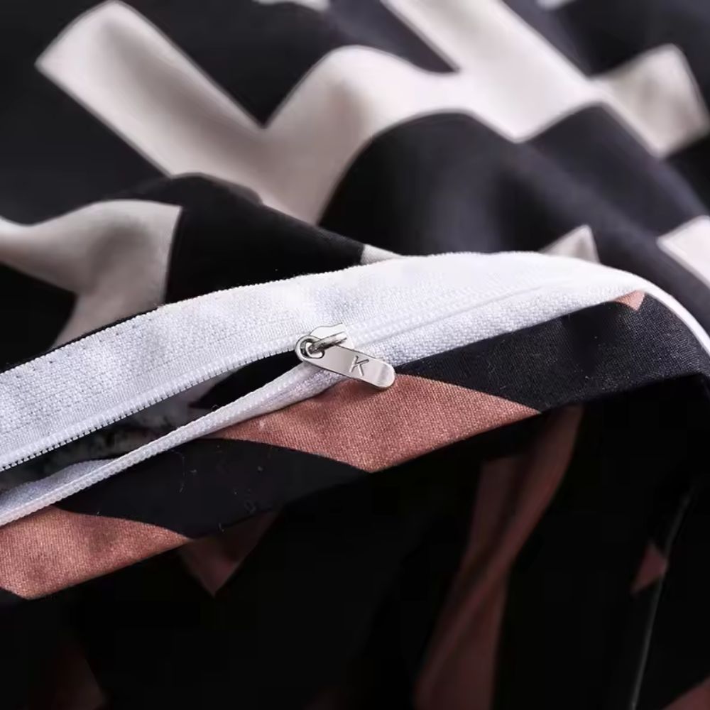 Duvet Cover Set 3 Piece Noir Enigma Design-Bedding & Bath > Bedding Sets-casanuva-casanuva