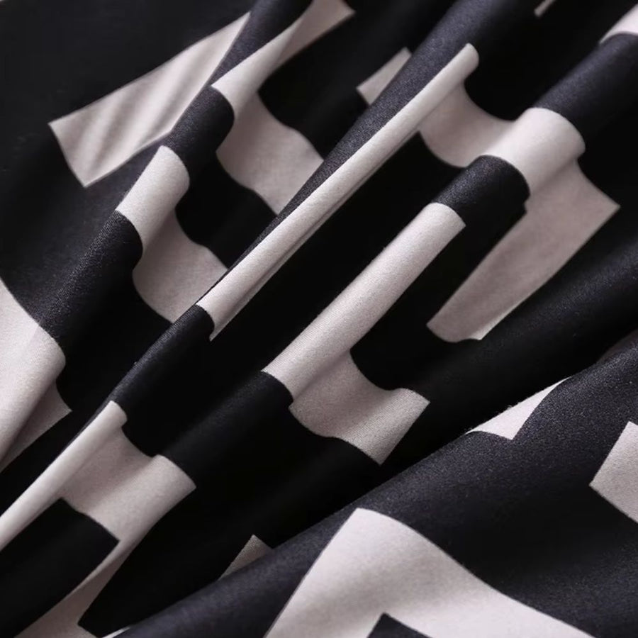 Duvet Cover Set 3 Piece Noir Enigma Design-Bedding & Bath > Bedding Sets-casanuva-casanuva