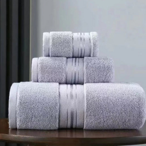 Egyptian Cotton Towel Set Soft Absorbent Bath Towels-Bedding & Bath > Bath Towels-casanuva-Light Gray-3 Piece Towel Set-casanuva