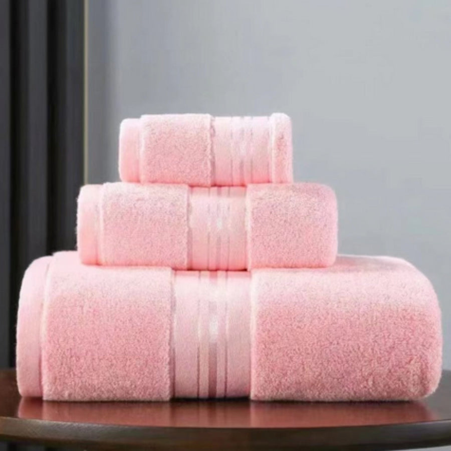 Egyptian Cotton Towel Set Soft Absorbent Bath Towels-Bedding & Bath > Bath Towels-casanuva-Peachy Pink-3 Piece Towel Set-casanuva