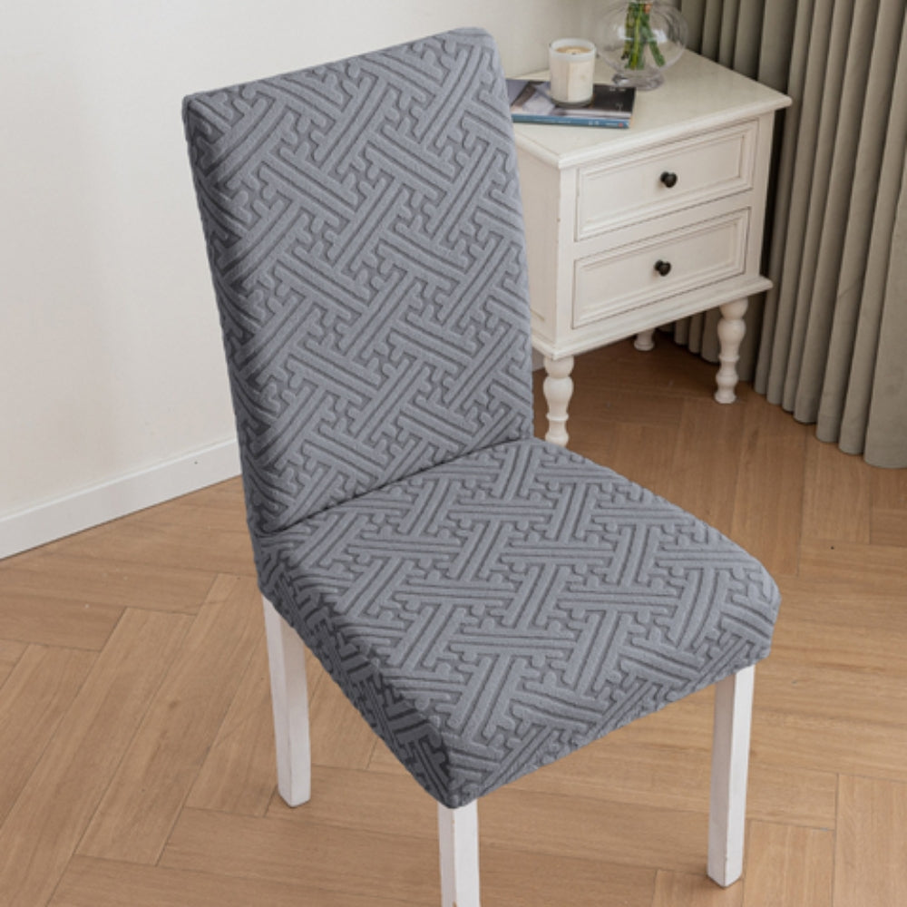 Elastic Lattice Dining Chair Cover-Covers & Textiles > Chair Covers-casanuva-Charcoal Weave-casanuva