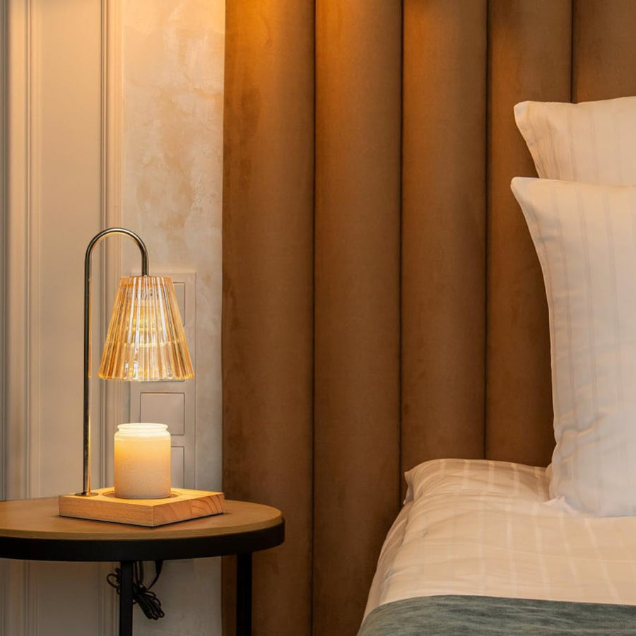 Electric Candle Warmer Table Lamp with Dimmer and Timer-Lighting > Table Lamps-casanuva-casanuva