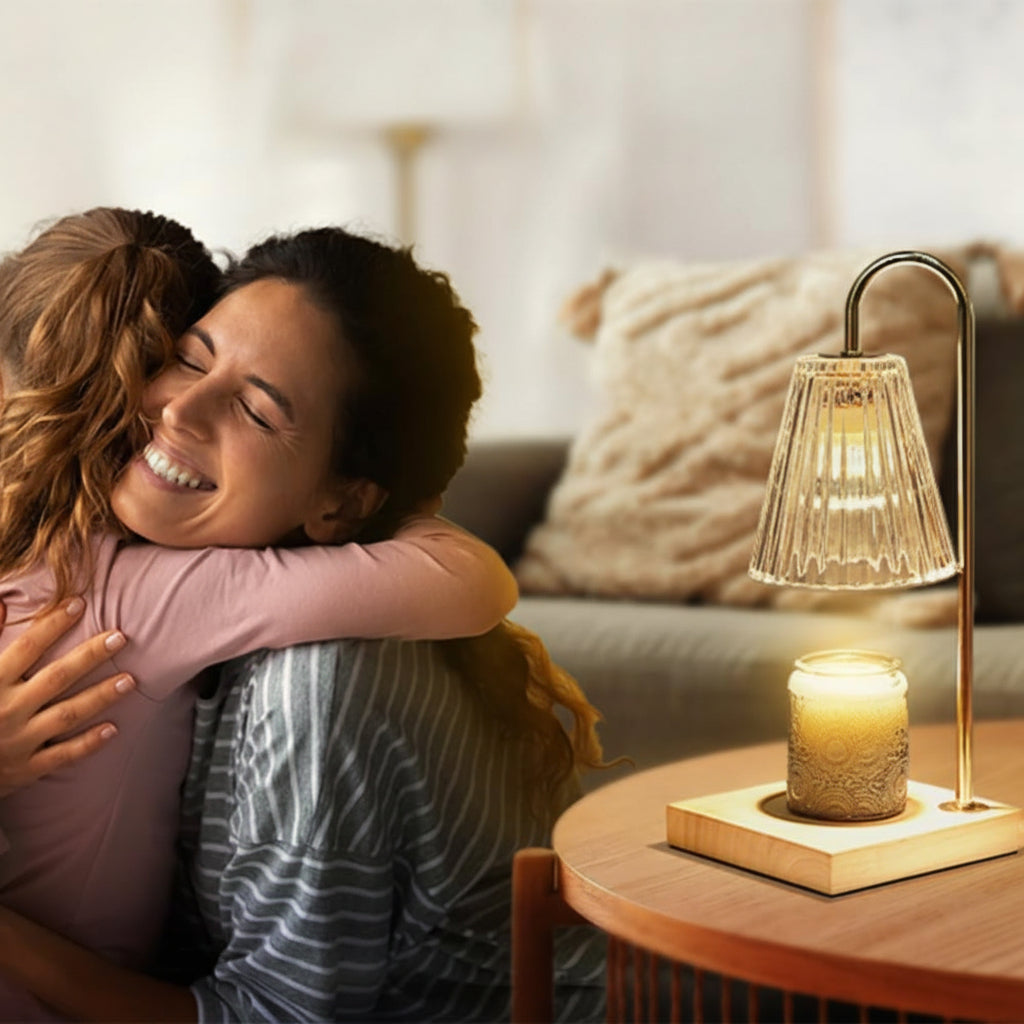 Electric Candle Warmer Table Lamp with Dimmer and Timer-Lighting > Table Lamps-casanuva-casanuva