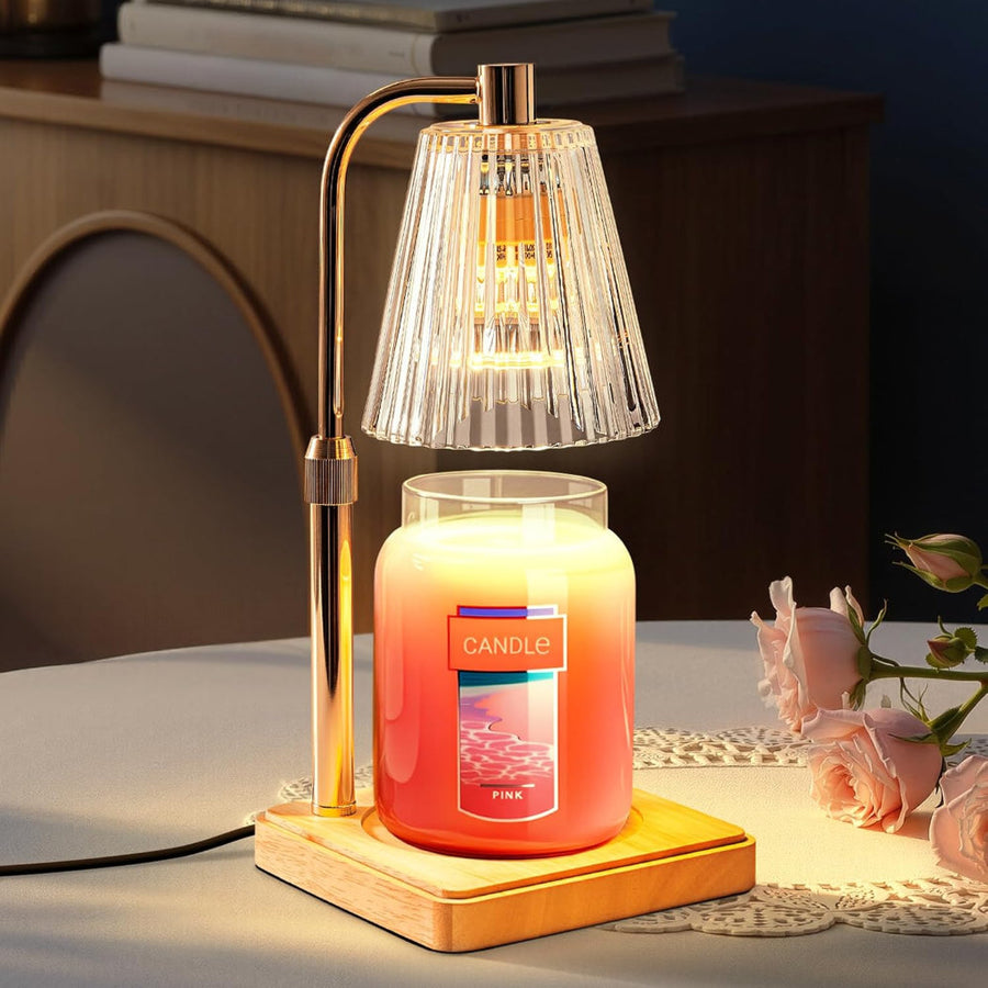 Electric Candle Warmer Table Lamp with Dimmer and Timer-Lighting > Table Lamps-casanuva-casanuva
