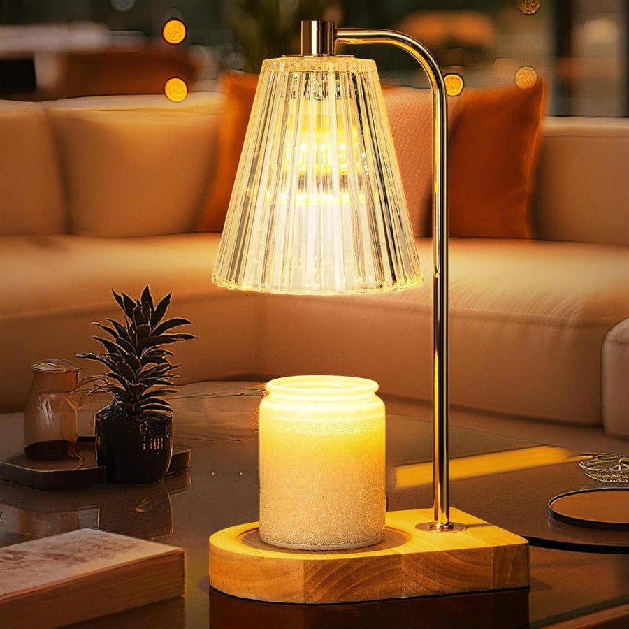 Electric Candle Warmer Table Lamp with Dimmer and Timer-Lighting > Table Lamps-casanuva-casanuva