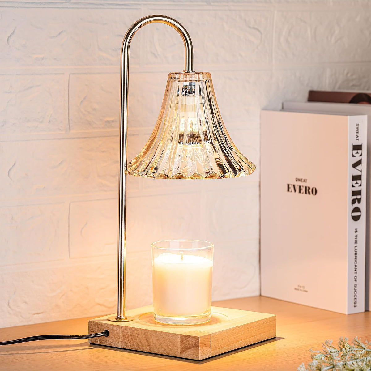 Electric Candle Warmer Table Lamp with Dimmer and Timer-Lighting > Table Lamps-casanuva-Heldere bloem-casanuva