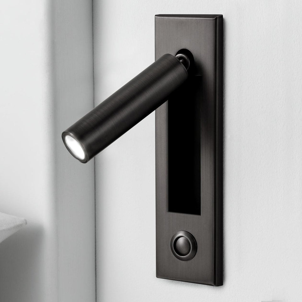 Embedded Bedside Light Fixture-Lighting > Table Lamps-casanuva-5x8cm-Matt Black-Warm Light-casanuva