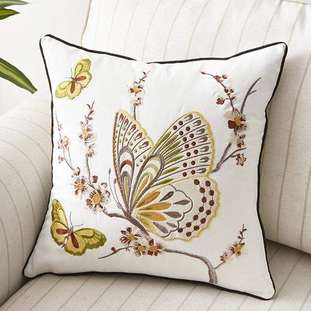 Embroidered Decorative Cushion Country Style Soft Fabric-Covers & Textiles > Throw Pillows-casanuva-casanuva