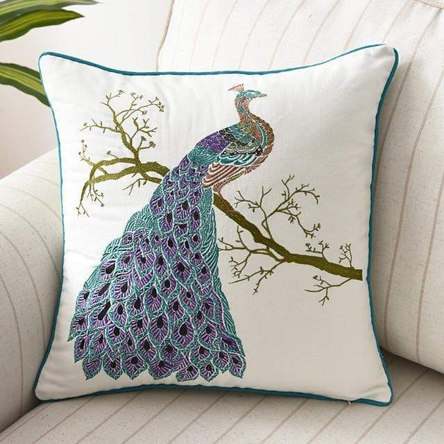 Embroidered Decorative Cushion Country Style Soft Fabric-Covers & Textiles > Throw Pillows-casanuva-E-casanuva
