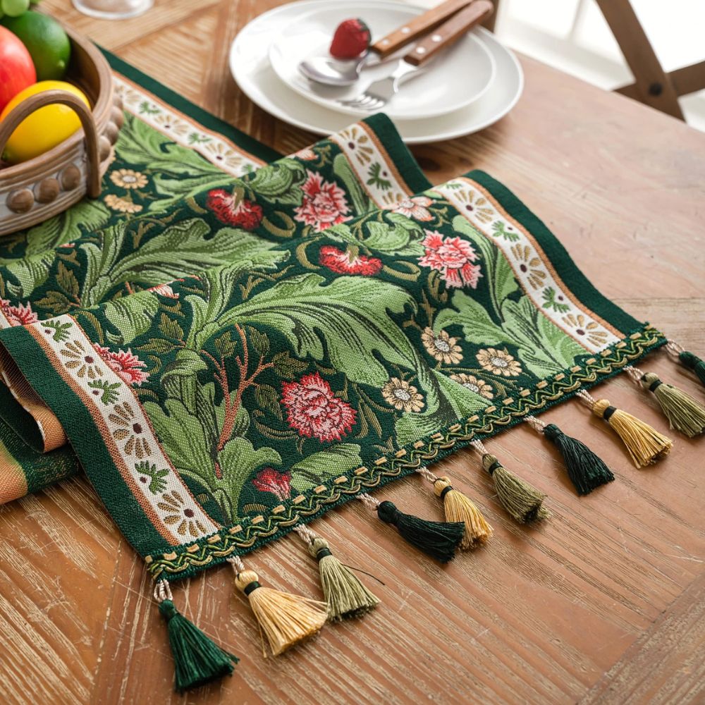 Embroidered Floral Table Runner-Covers & Textiles > Table Runners-casanuva-casanuva