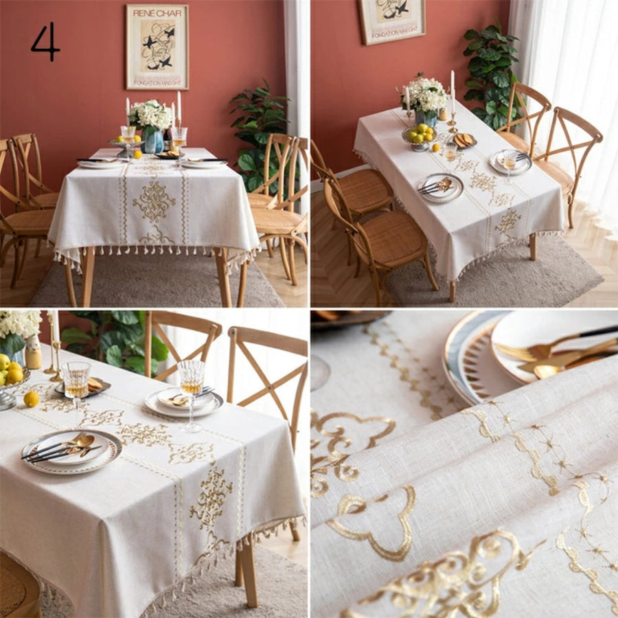 Embroidered Tablecloth Luxe Design-Covers & Textiles > Table Cloths-casanuva-casanuva