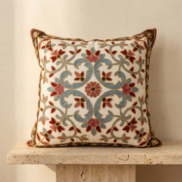 Embroidered Vintage Cushion Cover-Covers & Textiles > Cushion Covers-casanuva-casanuva
