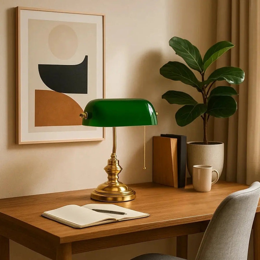 Emerald Desk Lamp with Luxurious Atmosphere-Lighting > Table Lamps-casanuva-casanuva