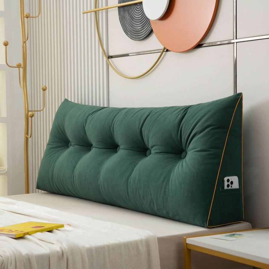 Ergonomic Wedge Cushion with Back Support-Bedding & Bath > Pillowcases-casanuva-Dark Green-Small - 100x50x20cm-casanuva