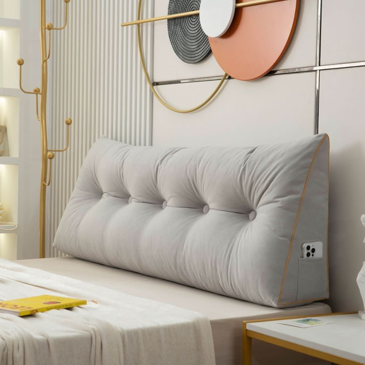 Ergonomic Wedge Cushion with Back Support-Bedding & Bath > Pillowcases-casanuva-Gray-Small - 100x50x20cm-casanuva