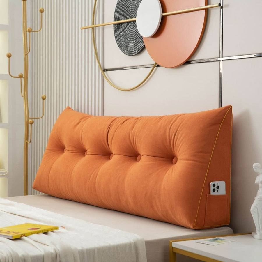 Ergonomic Wedge Cushion with Back Support-Bedding & Bath > Pillowcases-casanuva-Orange-Small - 100x50x20cm-casanuva