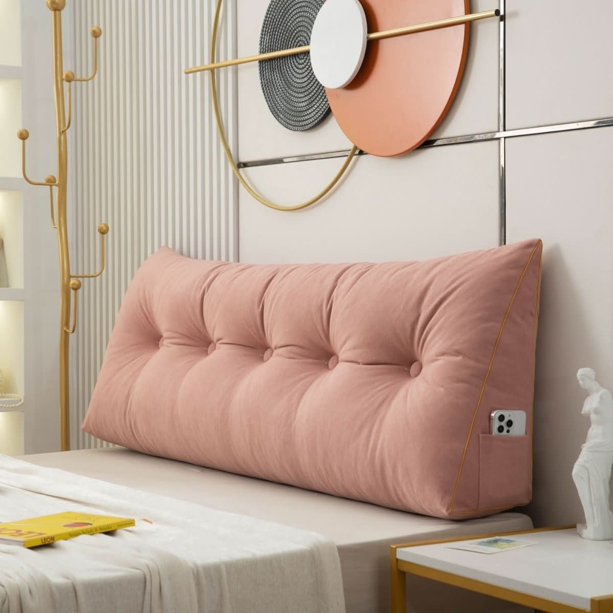 Ergonomic Wedge Cushion with Back Support-Bedding & Bath > Pillowcases-casanuva-Pink-Small - 100x50x20cm-casanuva