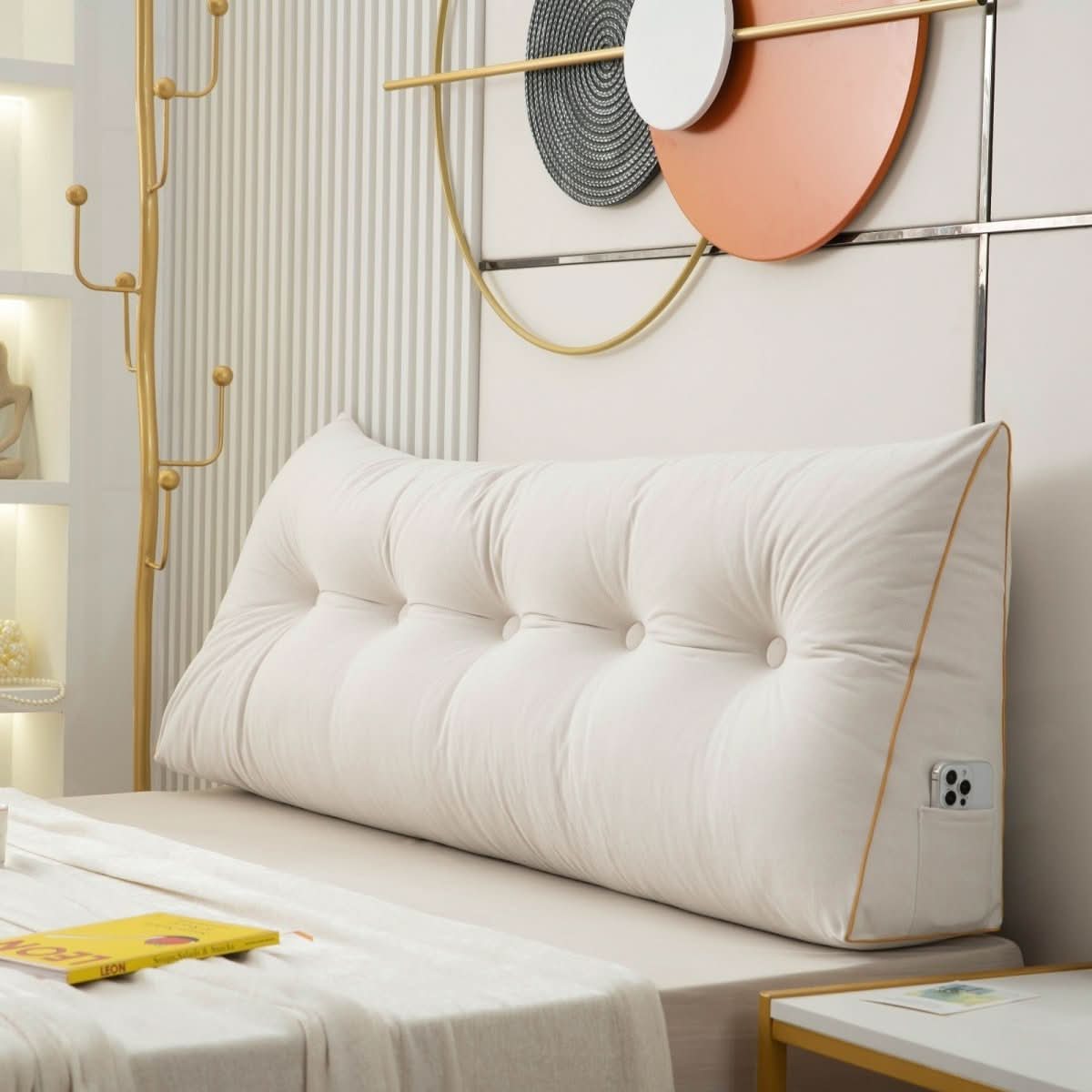 Ergonomic Wedge Cushion with Back Support-Bedding & Bath > Pillowcases-casanuva-White-Small - 100x50x20cm-casanuva