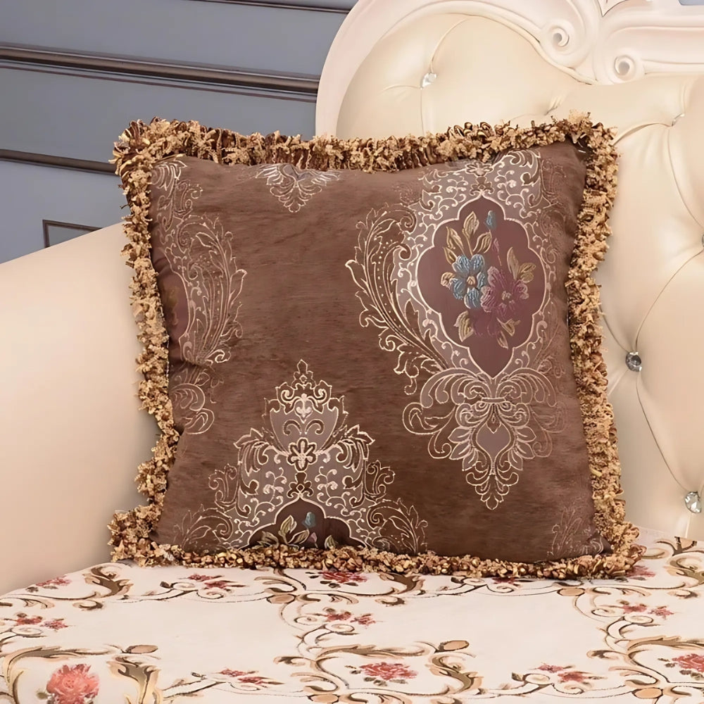 European Style Cushion Cover-Covers & Textiles > Cushion Covers-casanuva-Mocha Baroque-14"x14"-casanuva