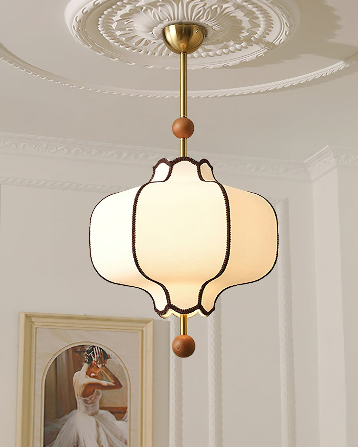 Fabric Lantern Pendant Light-Lighting > Pendant Lights-casanuva-casanuva