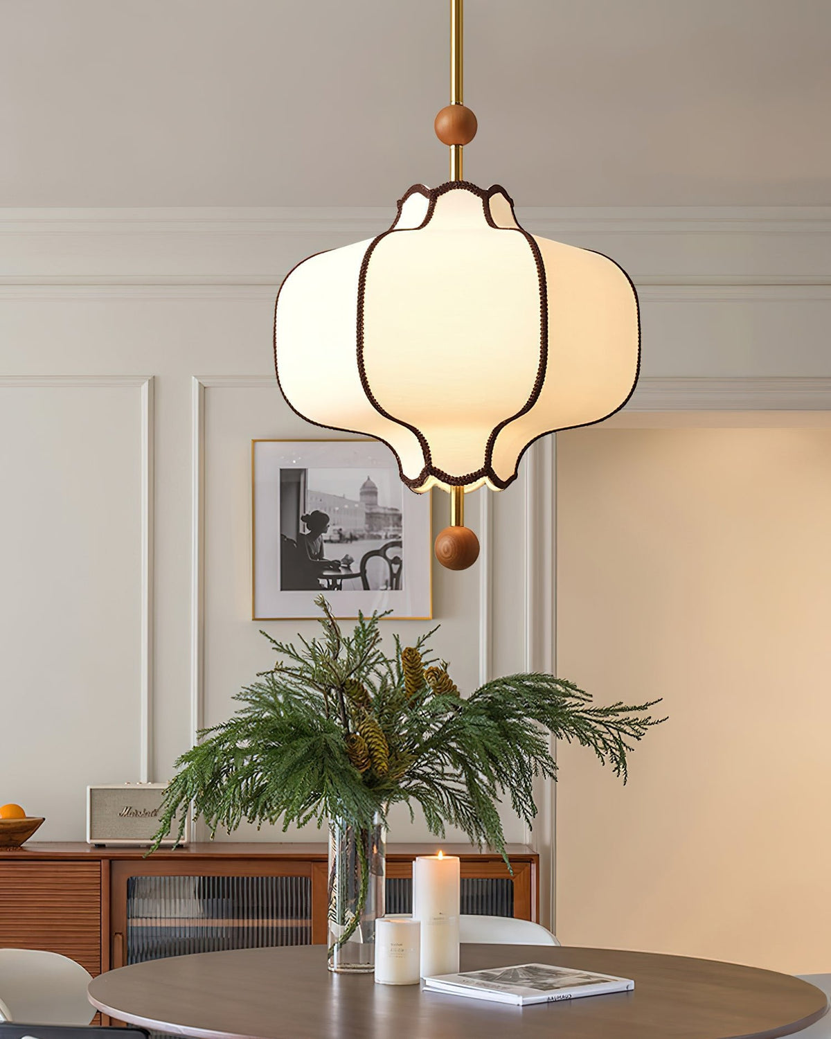 Fabric Lantern Pendant Light-Lighting > Pendant Lights-casanuva-casanuva