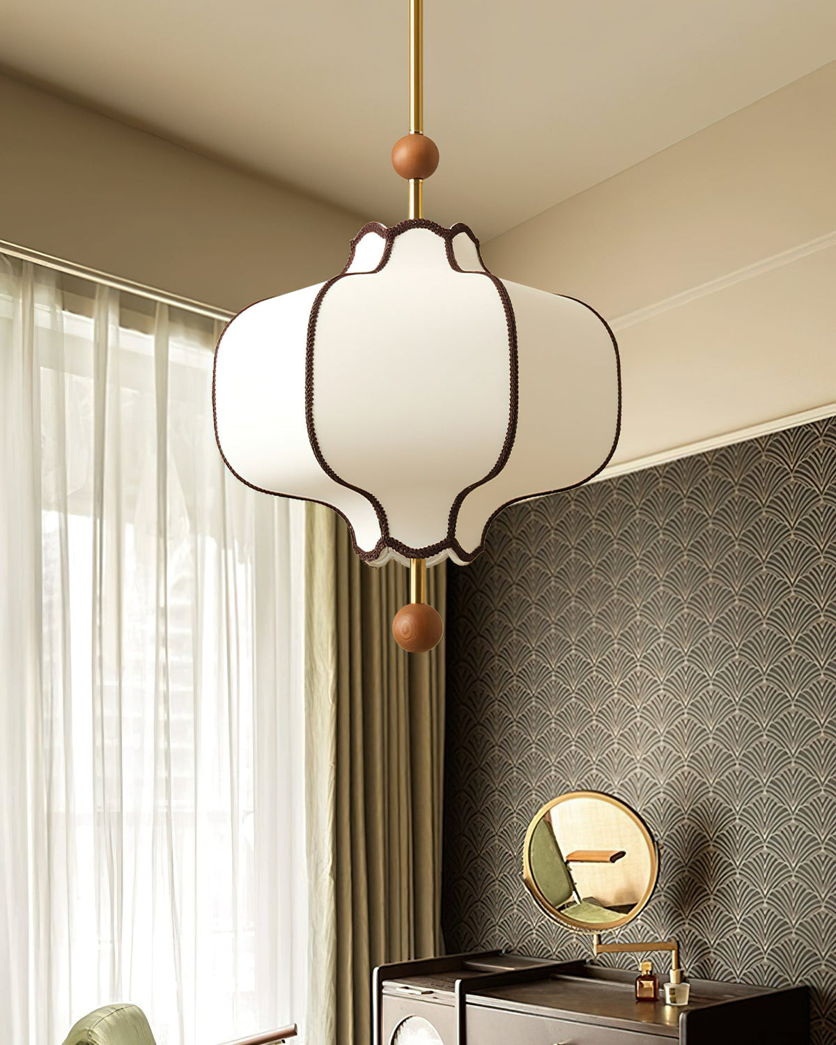 Fabric Lantern Pendant Light-Lighting > Pendant Lights-casanuva-casanuva