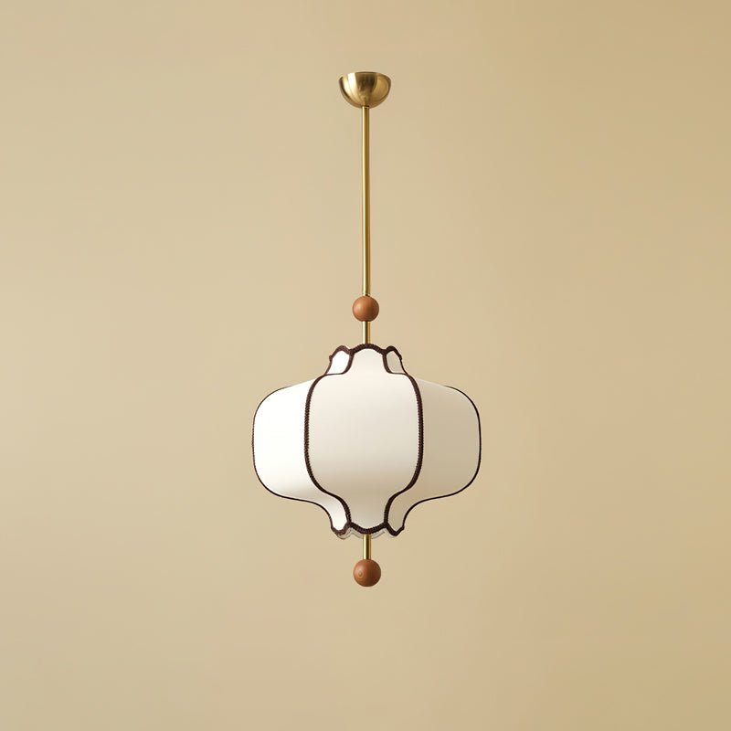 Fabric Lantern Pendant Light-Lighting > Pendant Lights-casanuva-25cmx35cm-Gold & White-casanuva