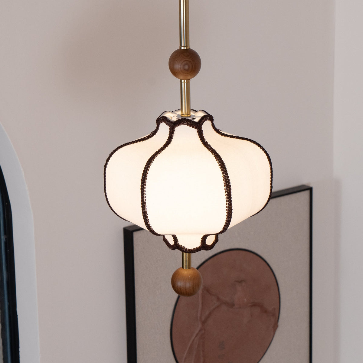 Fabric Lantern Pendant Light-Lighting > Pendant Lights-casanuva-casanuva