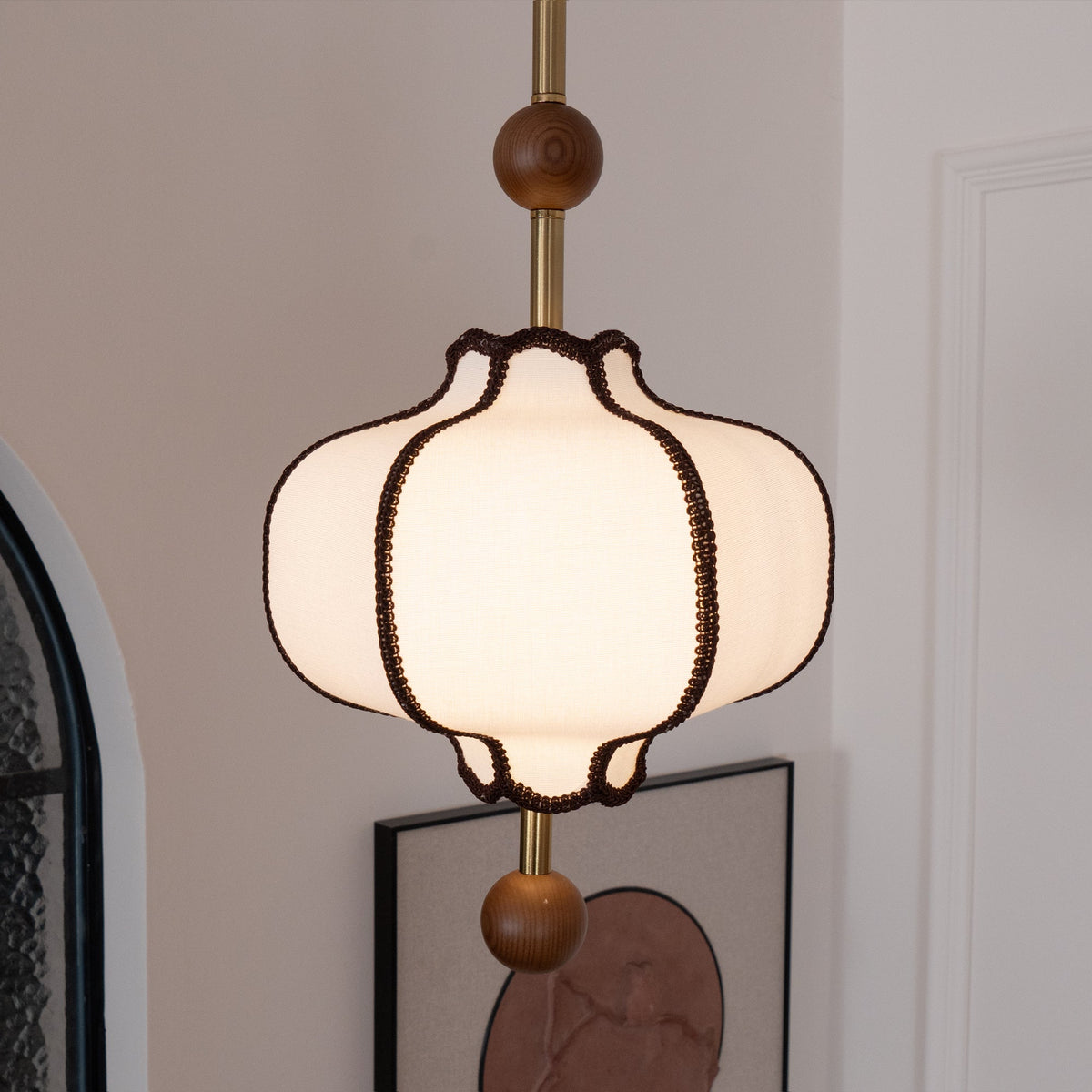 Fabric Lantern Pendant Light-Lighting > Pendant Lights-casanuva-casanuva