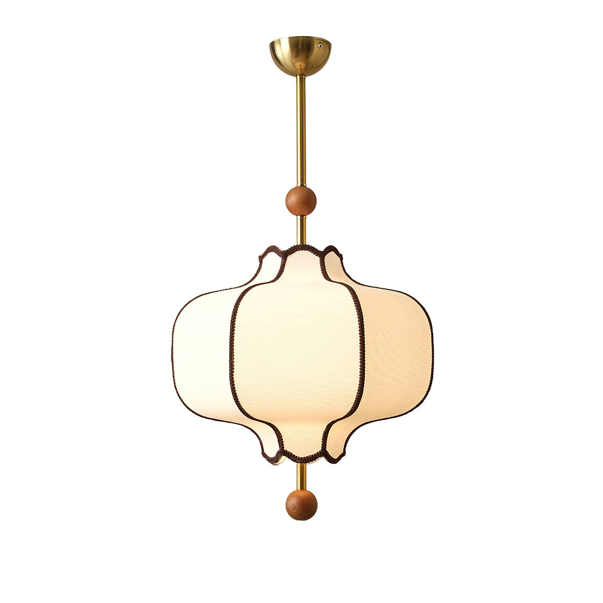 Fabric Lantern Pendant Light-Lighting > Pendant Lights-casanuva-40cmx52cm-Gold & White-casanuva