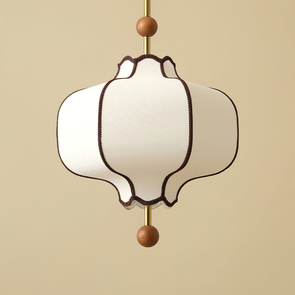 Fabric Lantern Pendant Light-Lighting > Pendant Lights-casanuva-50cmx60cm-Gold & White-casanuva