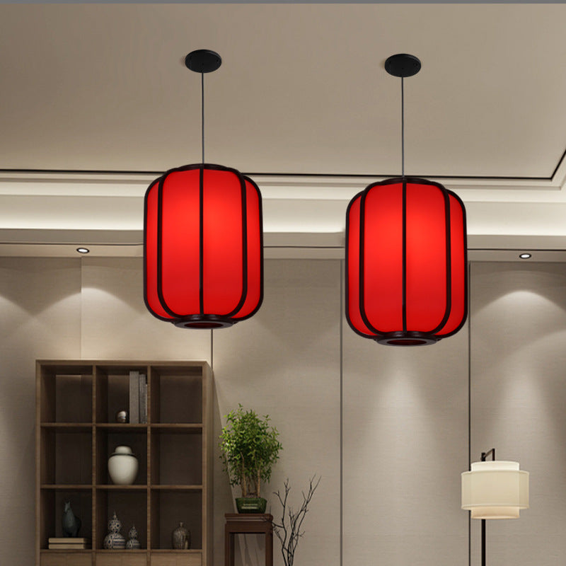 Faux Sheepskin Wooden Lantern Pendant Light 1-Light-Lighting > Pendant Lights-casanuva-casanuva