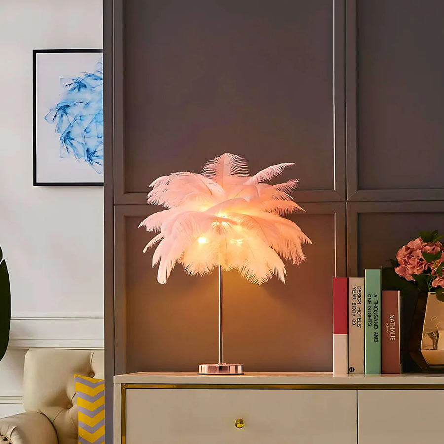 Feather Palm Tree Plant-Home Decor > Decorative Accessories-casanuva-Pink-Rose Gold-casanuva