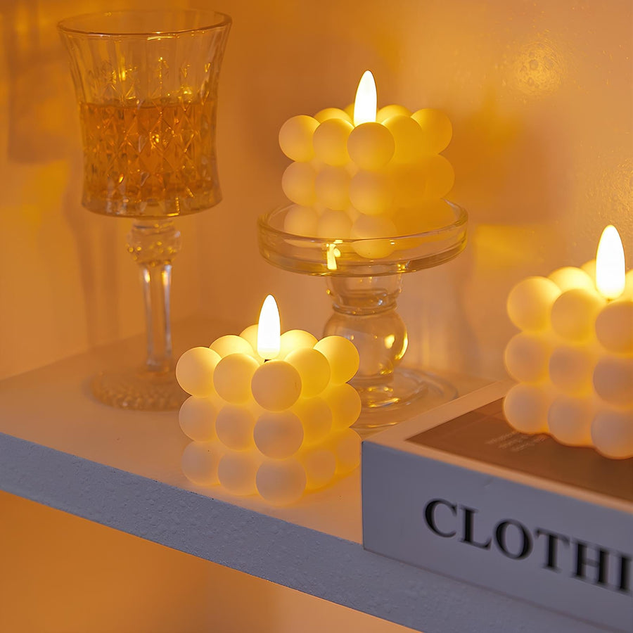 Flameless LED Block Candles-Home Decor > Decorative Accessories-casanuva-Sphere Cube Candles - ...-casanuva