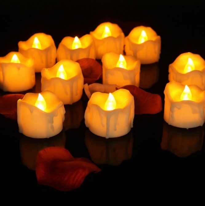 Flameless LED Candles Set of 3 Realistic Flickering Battery Operated-Home Decor > Decorative Accessories-casanuva-Yellow-12 candles-casanuva