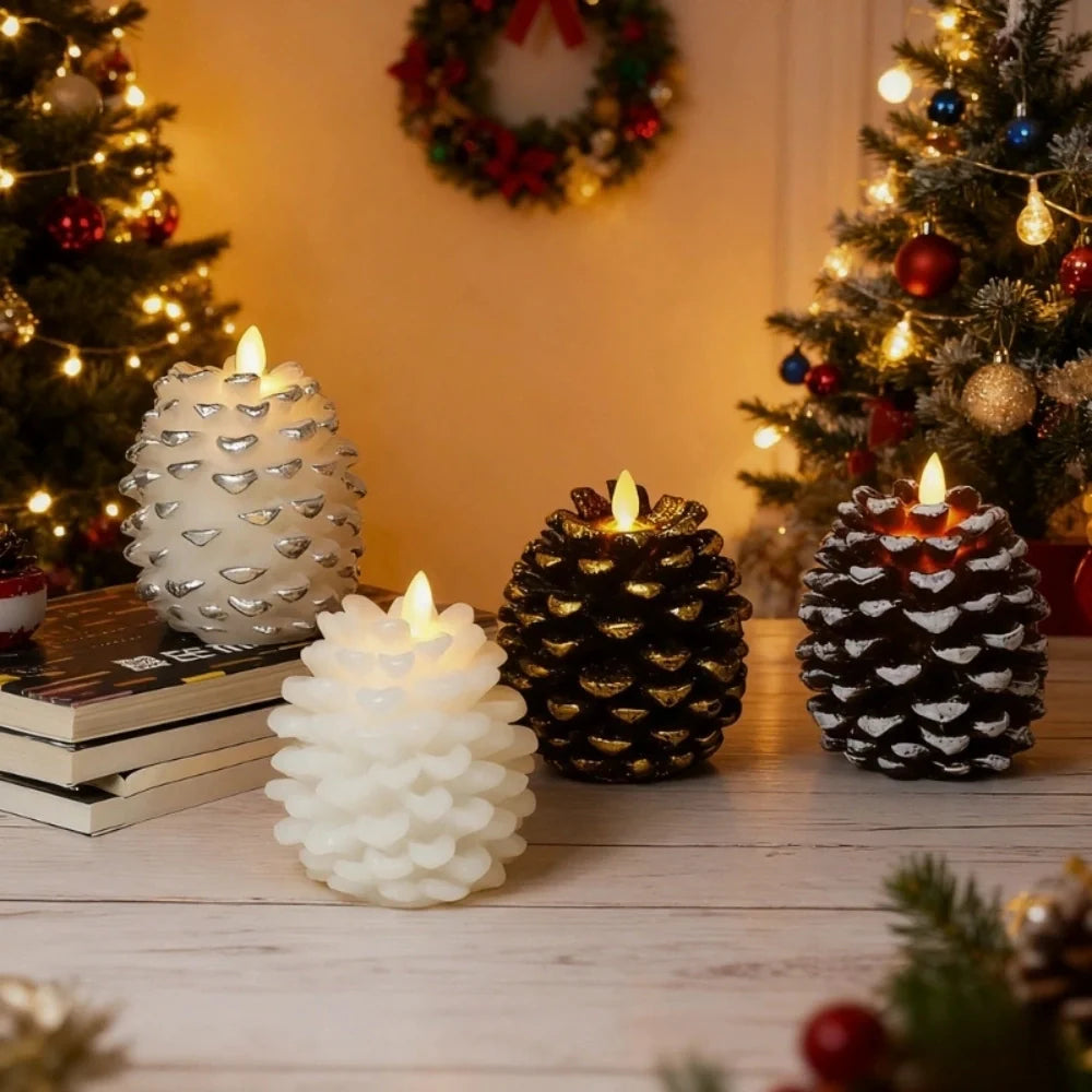 Flameless Pinecone Candle Set-Home Decor > Decorative Accessories-casanuva-casanuva