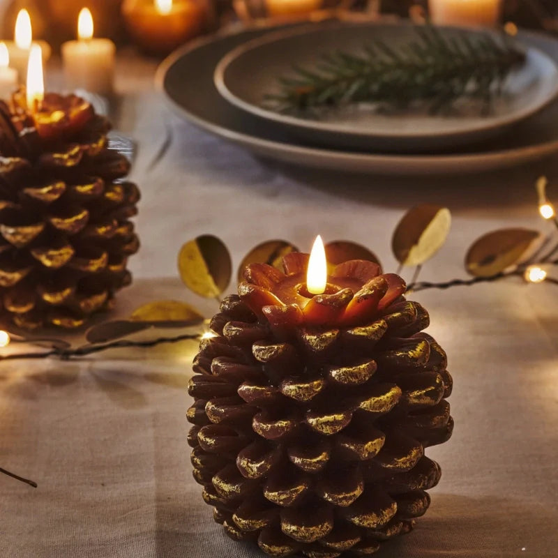 Flameless Pinecone Candle Set-Home Decor > Decorative Accessories-casanuva-casanuva