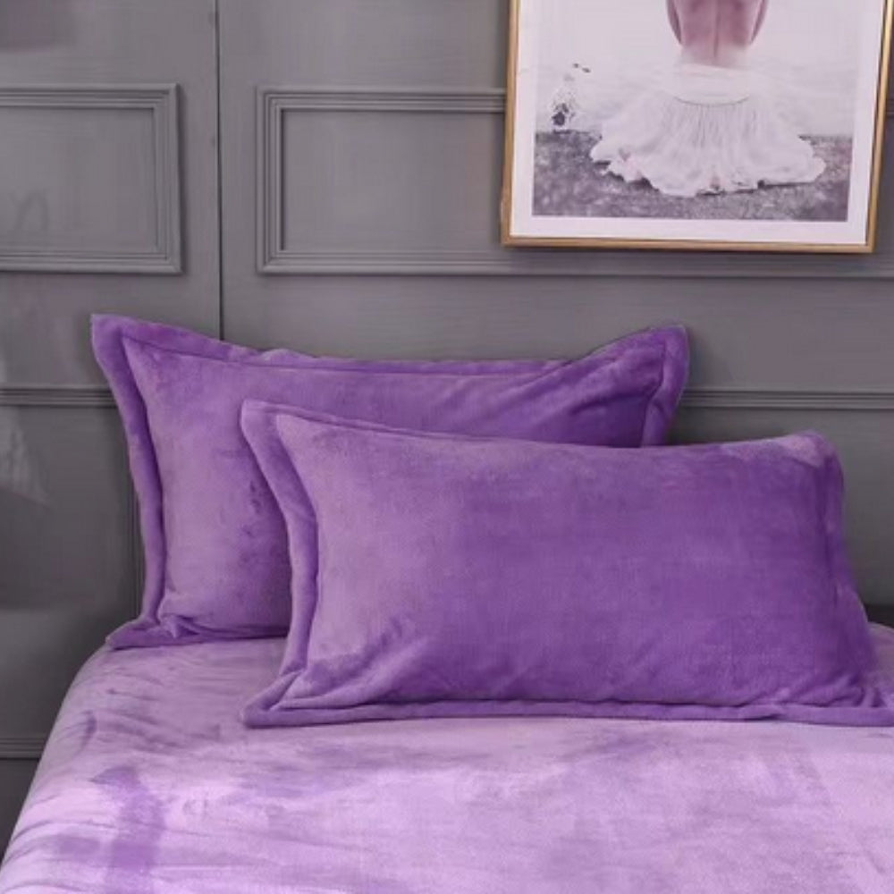 Fleece Pillow Covers for Comfort and Warmth-Bedding & Bath > Pillowcases-casanuva-Purple-19"x29"x0.79"-casanuva