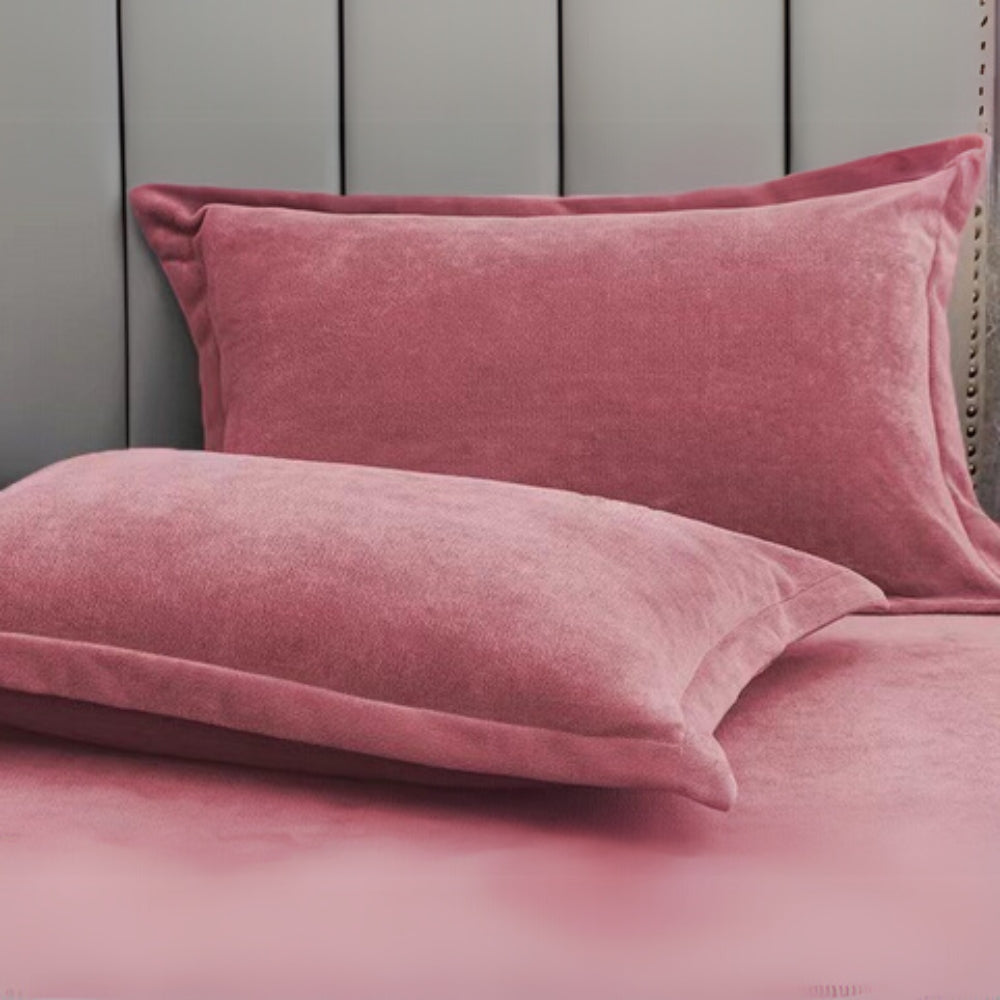 Fleece Pillow Covers for Comfort and Warmth-Bedding & Bath > Pillowcases-casanuva-Rose Red-19"x29"x0.79"-casanuva