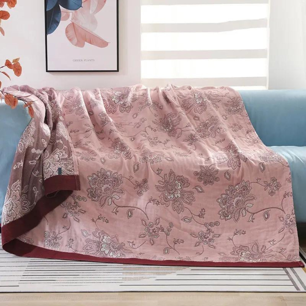Floral Comfort Blanket Plush Soft Throw-Bedding & Bath > Blankets-casanuva-Pink-59"x79"-casanuva