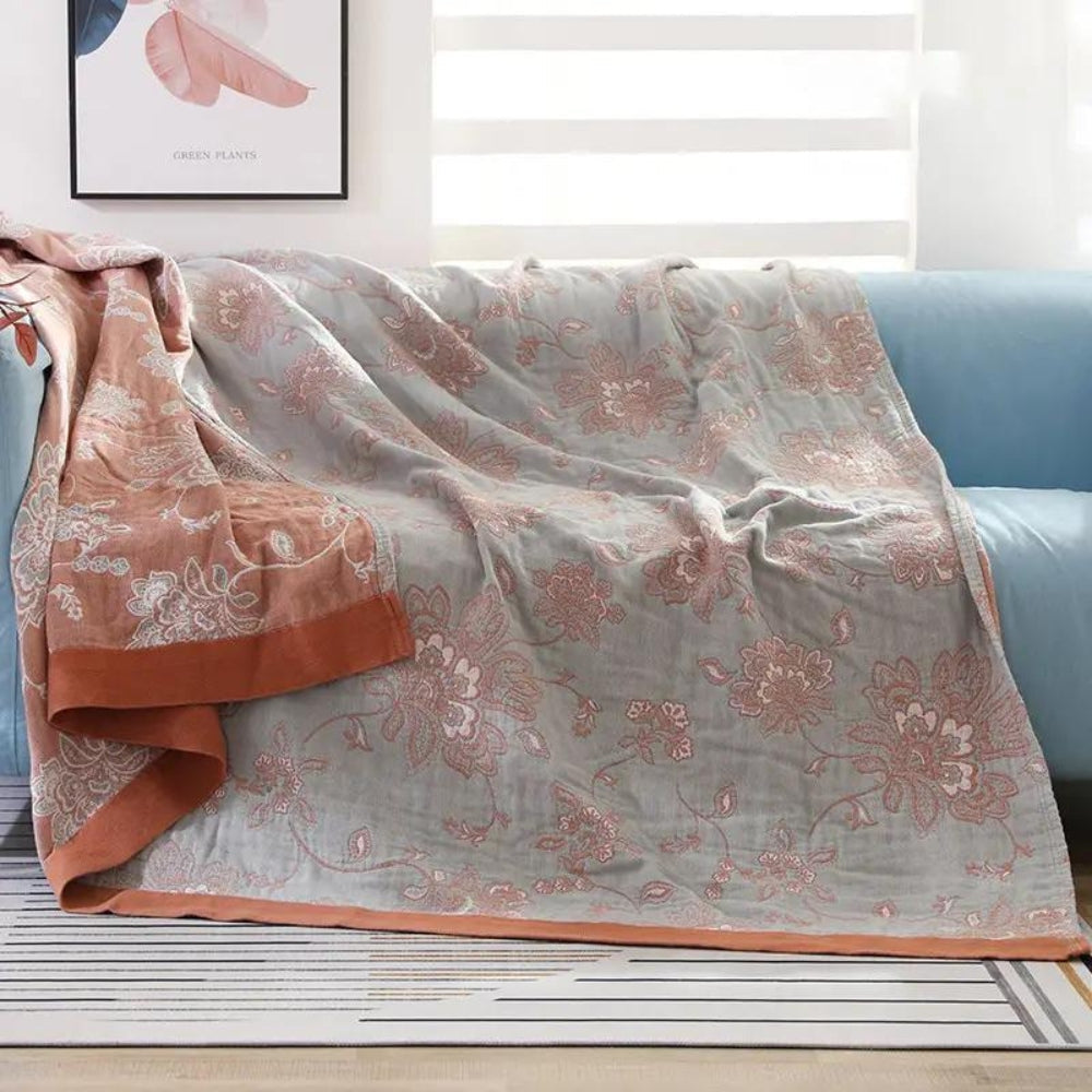 Floral Comfort Blanket Plush Soft Throw-Bedding & Bath > Blankets-casanuva-Red-59"x79"-casanuva