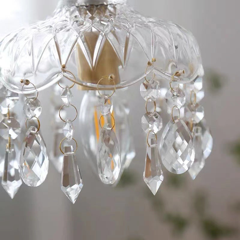 Floral Crystal Pendant Light 1-Light Vintage Design-Lighting > Pendant Lights-casanuva-casanuva