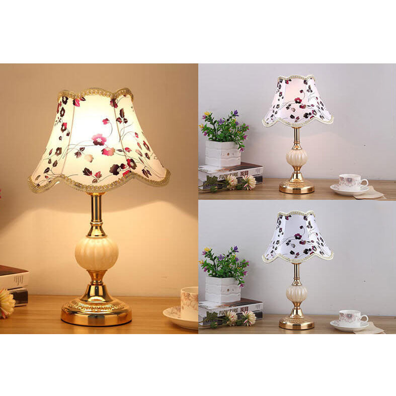 Floral Glass Table Lamp 1-Light Nordic Vintage Design-Lighting > Table Lamps-casanuva-casanuva