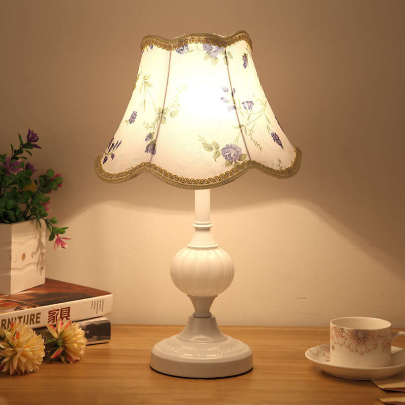 Floral Glass Table Lamp 1-Light Nordic Vintage Design-Lighting > Table Lamps-casanuva-100V-120V - Push Butto...-11-casanuva