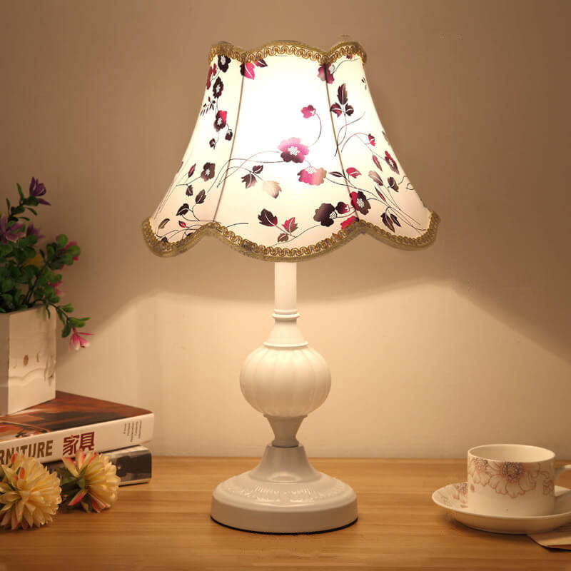 Floral Glass Table Lamp 1-Light Nordic Vintage Design-Lighting > Table Lamps-casanuva-100V-120V - Push Butto...-12-casanuva