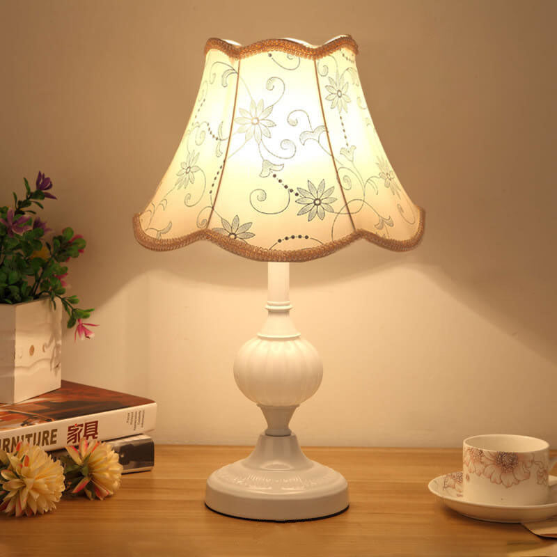 Floral Glass Table Lamp 1-Light Nordic Vintage Design-Lighting > Table Lamps-casanuva-100V-120V - Push Butto...-15-casanuva