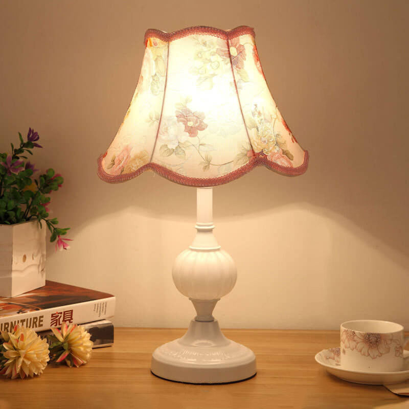 Floral Glass Table Lamp 1-Light Nordic Vintage Design-Lighting > Table Lamps-casanuva-100V-120V - Push Butto...-16-casanuva