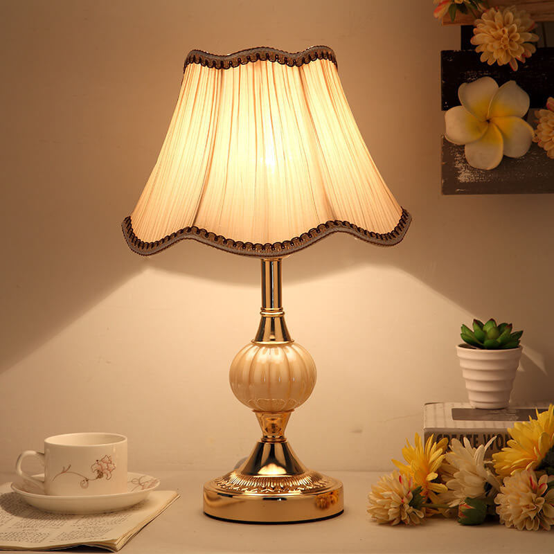 Floral Glass Table Lamp 1-Light Nordic Vintage Design-Lighting > Table Lamps-casanuva-100V-120V - Push Butto...-4-casanuva
