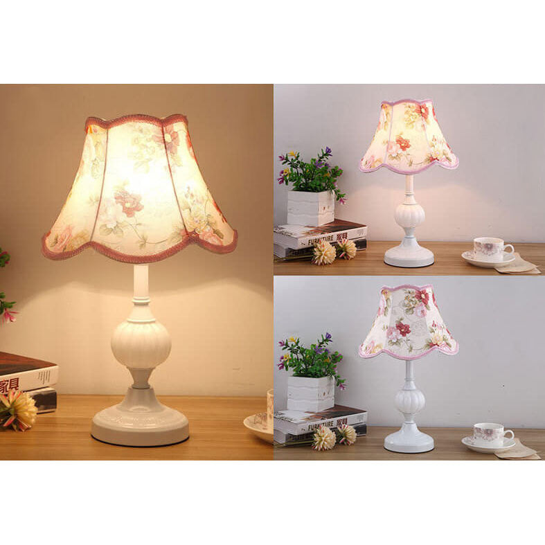 Floral Glass Table Lamp 1-Light Nordic Vintage Design-Lighting > Table Lamps-casanuva-casanuva
